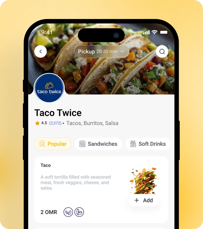 online ordering hero section background